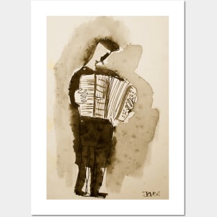 Accordion player Posters and Art